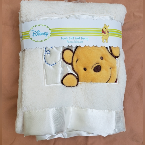 Disney Other - Winnie the Pooh very soft and fuzzy fleece blanket 30" x 40" NWT